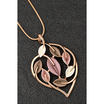 Necklace Earthy Tones Leaf